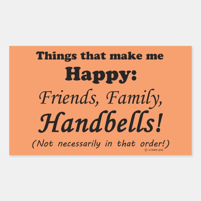 Pegatina Rectangular Las campanas me hacen feliz (Anverso)