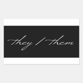 Pegatina Rectangular Las escriben en letra manuscrita