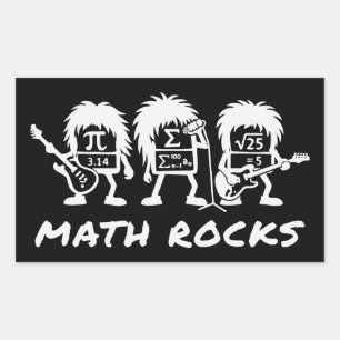 Pegatina Rectangular Las Matemáticas Rocan Humor Académico de Rock