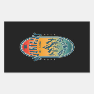 Pegatina Rectangular Las montañas están llamando y debo irme