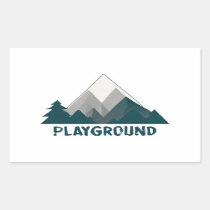 Pegatina Rectangular Las montañas son mi zona de juegos