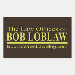 Pegatina Rectangular Las oficinas de derecho de BOB LOBLAW