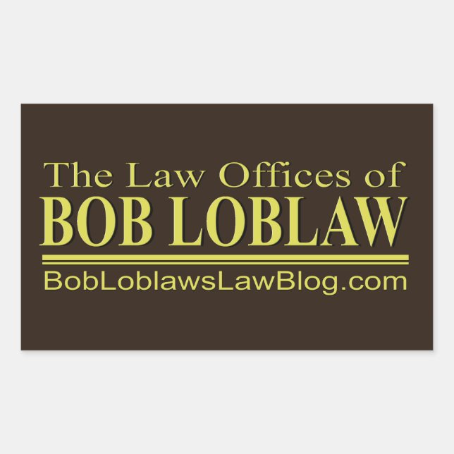 Pegatina Rectangular Las oficinas de derecho de BOB LOBLAW (Anverso)