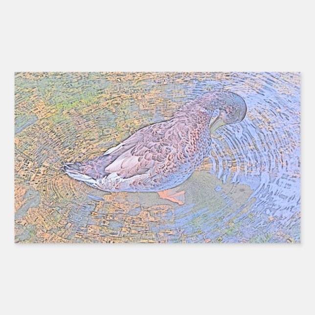 Pegatina Rectangular Las ondas (Anverso)