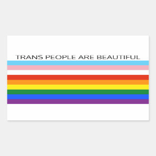 Pegatina Rectangular Las Personas Trans Son Bellas