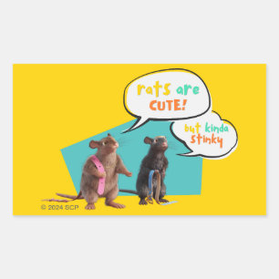 Pegatina Rectangular Las Ratas Son Cuestas Pero Un Poco Estrafalarias