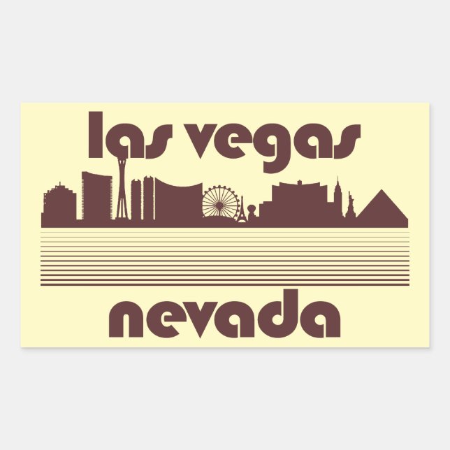 Pegatina Rectangular Las Vegas Nevada (Anverso)
