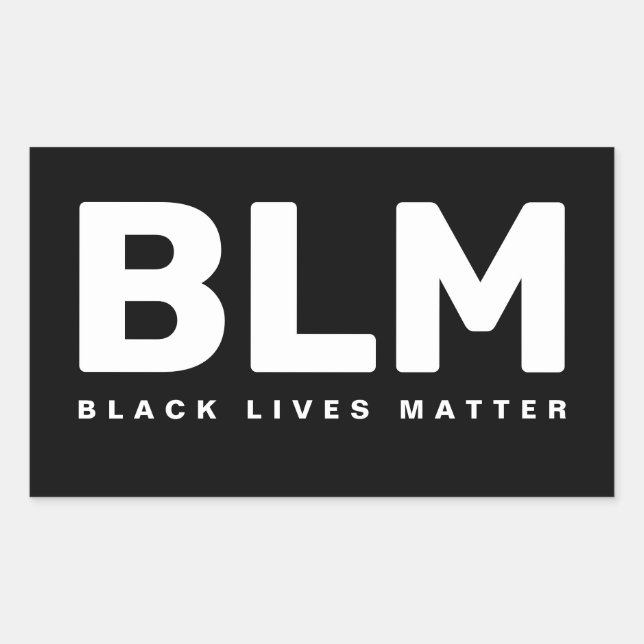 Pegatina Rectangular Las vidas negras importan BLM (Anverso)