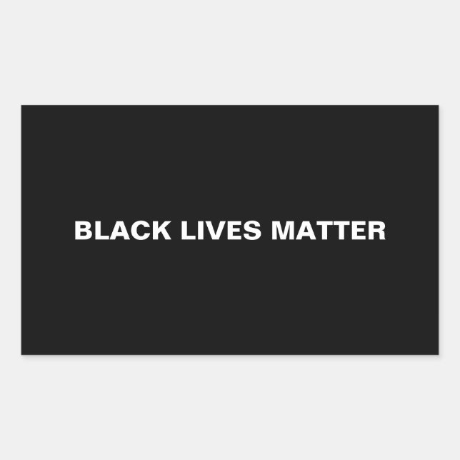 Pegatina Rectangular Las vidas negras importan el texto en blanco y neg (Anverso)