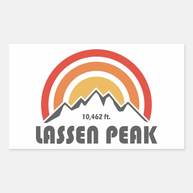 Pegatina Rectangular Lassen Peak (Anverso)