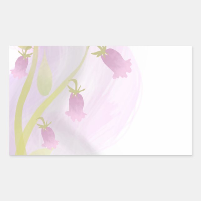 Pegatina Rectangular Lavado de color rosa pálido (Anverso)