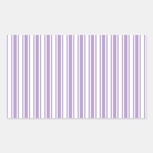 Pegatina Rectangular Lavanda rayas de caramelo morado y blanco