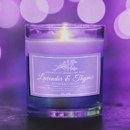 Pegatina Rectangular Lavanda y espinilla de aroma de tomillo