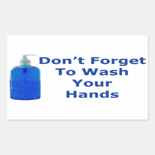 Pegatina Rectangular Lávese las manos