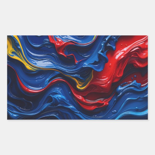 Pegatina Rectangular Layers Upon Layers Of Paint (Anverso)