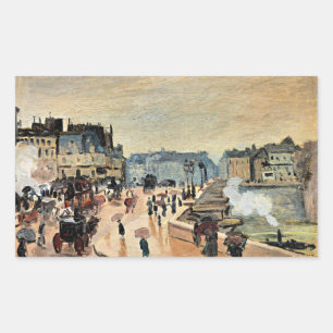 Pegatina Rectangular Le Pont Neuf por Claude Monet