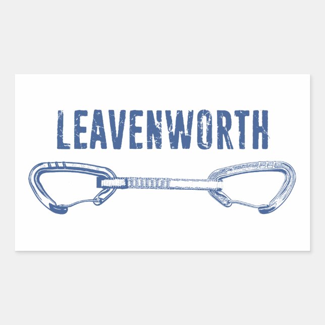 Pegatina Rectangular Leavenworth Climbing Quickdraw (Anverso)