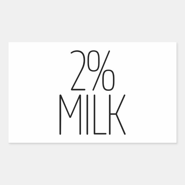 Pegatina Rectangular Leche al 2% (Anverso)