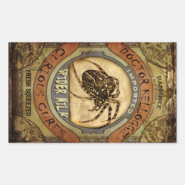 Pegatina Rectangular Leche araña (Anverso)