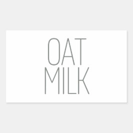 Pegatina Rectangular Leche de Avena Gris Elegante