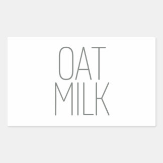 Pegatina Rectangular Leche de Avena Gris Elegante