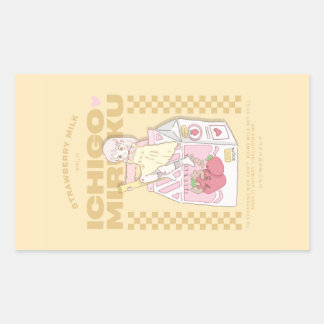 Pegatina Rectangular 🍓✨Leche de ichigo ✨🍓