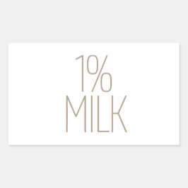 Pegatina Rectangular Leche descremada 1% Tan elegante