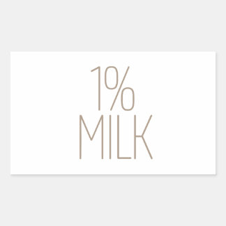Pegatina Rectangular Leche descremada 1% Tan elegante