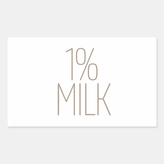 Pegatina Rectangular Leche descremada 1% Tan elegante (Anverso)