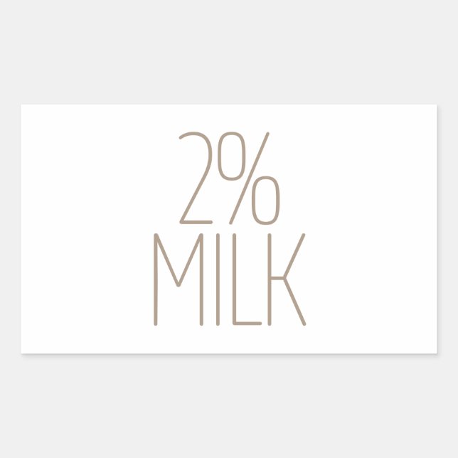 Pegatina Rectangular Leche Descremada Tan 2% (Anverso)