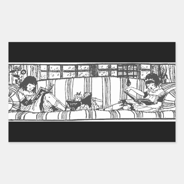 Pegatina Rectangular Leer con Dolly (Anverso)