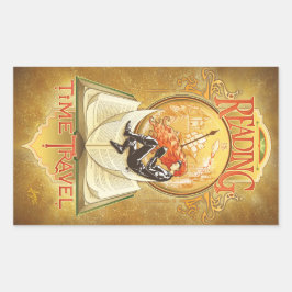 Pegatina Rectangular Leer es viajar en el tiempo