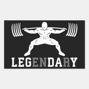 Pegatina Rectangular Leg Day - Legendario - Squat - Gym Inspirador