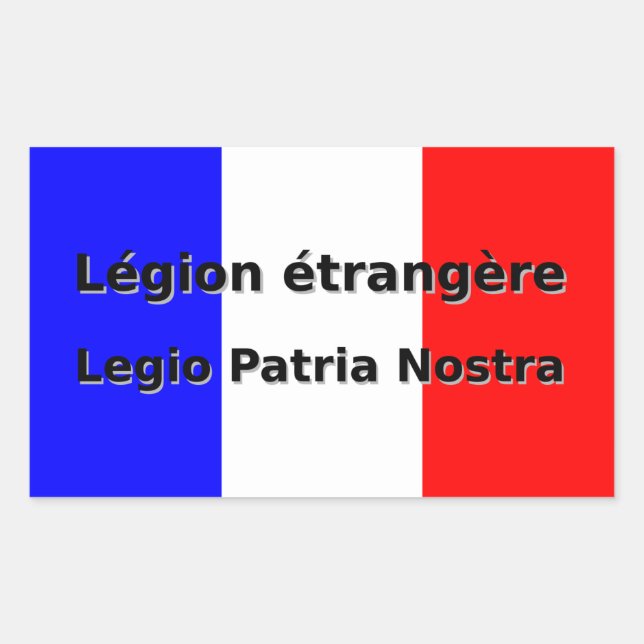 Pegatina Rectangular Legion Etrangere - Legio Patria Nostra (Anverso)
