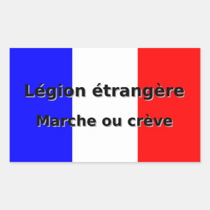 Pegatina Rectangular Legion Etrangere - Marche usted creve