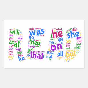 Pegatina Rectangular ¡Leído! ¡Aprenda sus palabras de la vista!