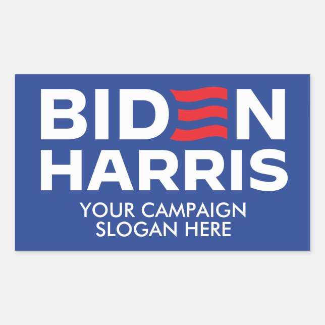 Pegatina Rectangular Lema de campaña del personalizado Biden Harris (Anverso)