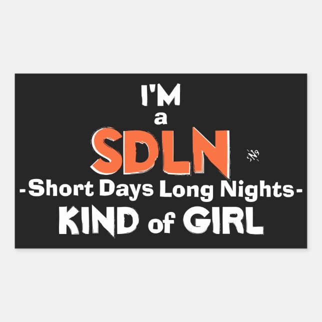 Pegatina Rectangular Lema de estilo de vida (noches a días) (Anverso)