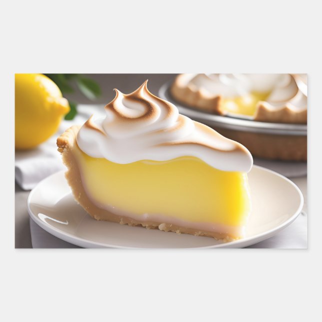 Pegatina Rectangular Lemon Meringue Pie (Anverso)