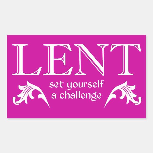 Pegatina Rectangular Lent - Pónganse un desafío (Anverso)
