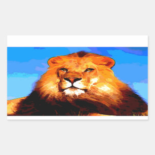 Pegatina Rectangular León