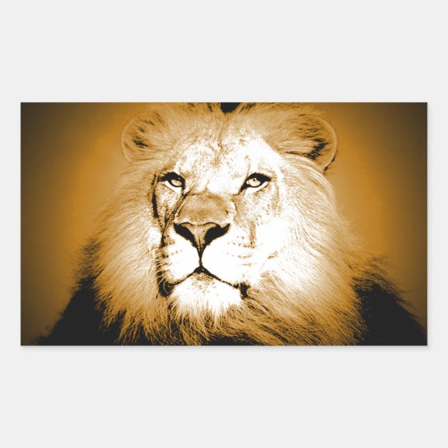 Pegatina Rectangular León (Anverso)