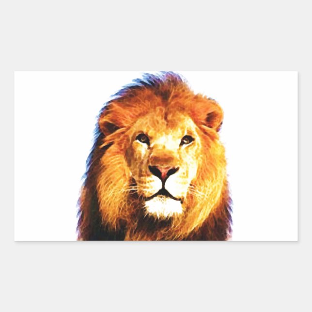 Pegatina Rectangular León (Anverso)
