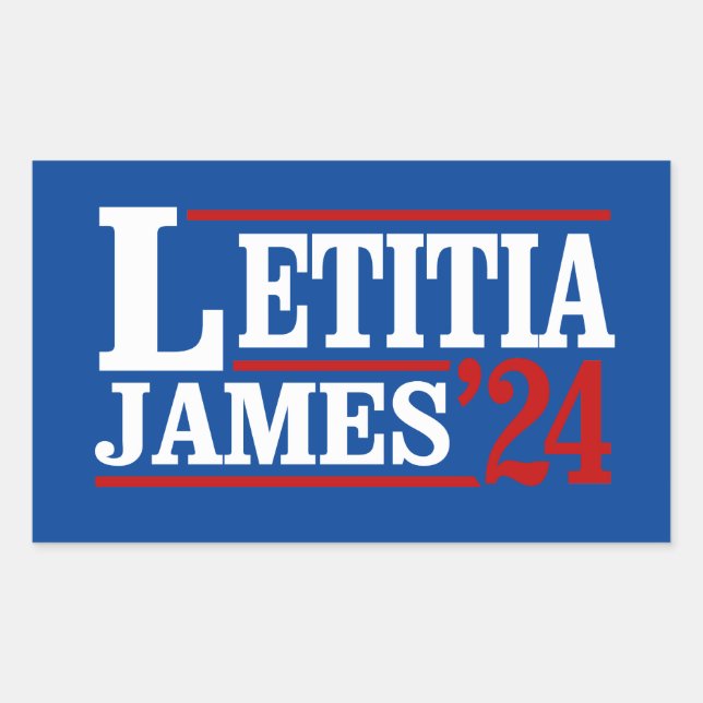 Pegatina Rectangular Letitia James 2024 (Anverso)