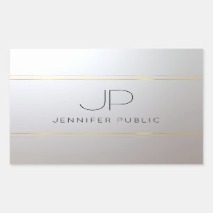 Pegatina Rectangular Letra Gold Silver Monograma