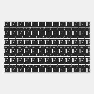 Pegatina Rectangular Letra inicial del monograma F