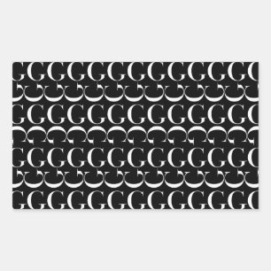 Pegatina Rectangular Letra inicial monograma G