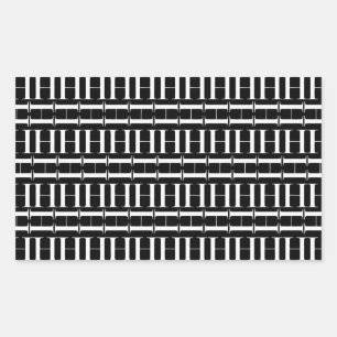 Pegatina Rectangular Letra inicial monograma H