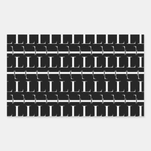 Pegatina Rectangular Letra inicial monograma L
