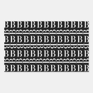 Pegatina Rectangular Letra monográfica inicial B